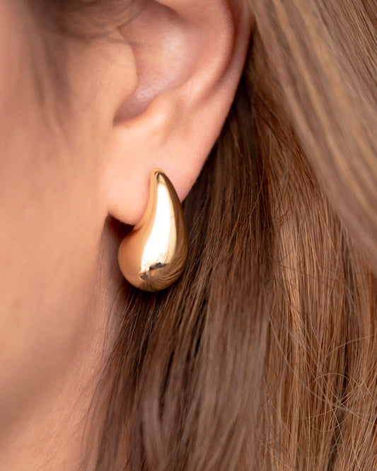 Large Gold Plated Drop Earrings