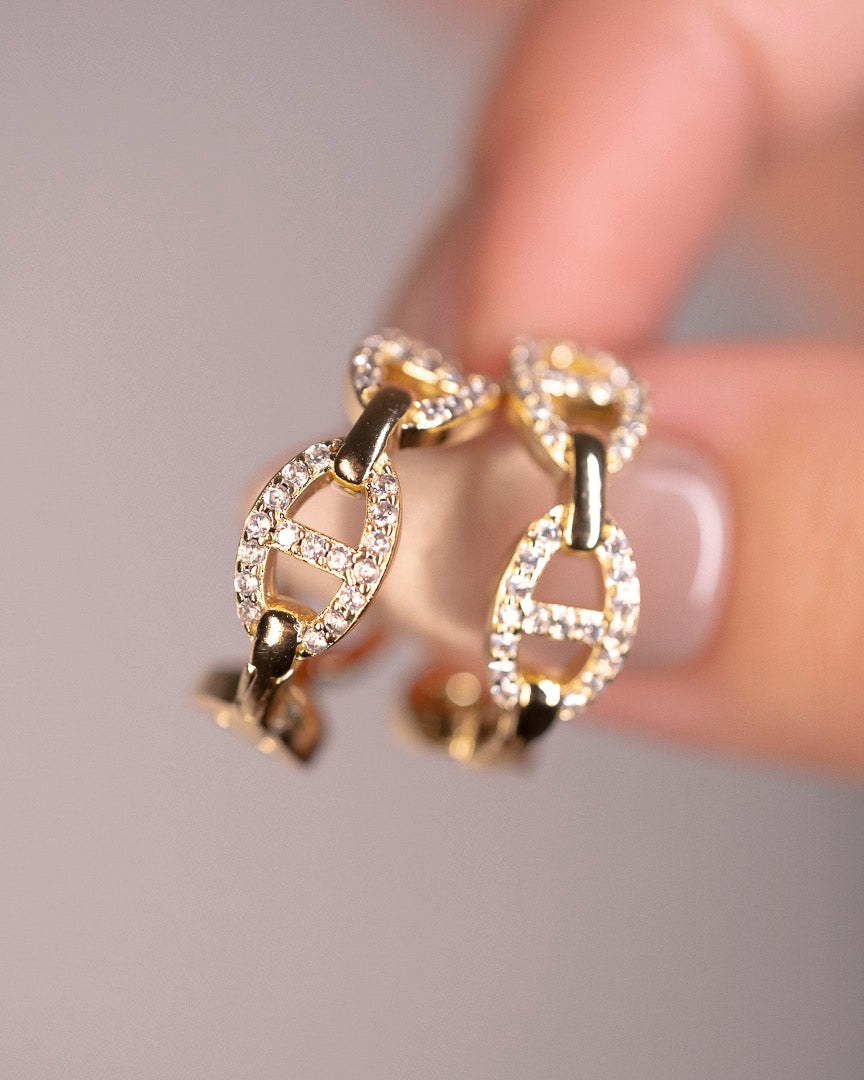 Links on Links Gold Hoop Earrings