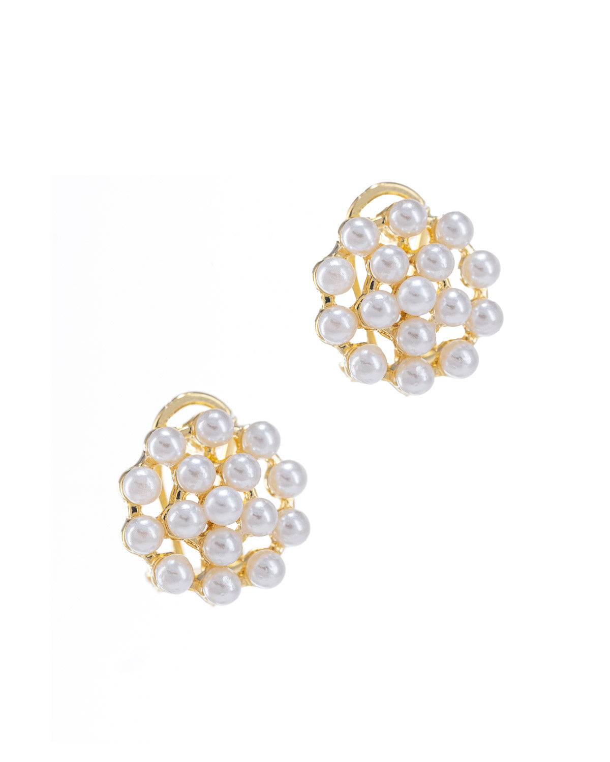 Mandala Pearls  Gold Earrings