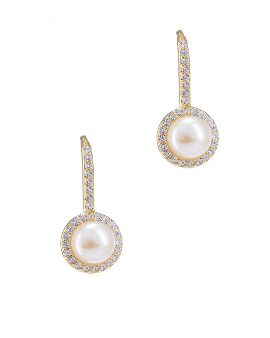 Pearls on Gold Drop Earrings