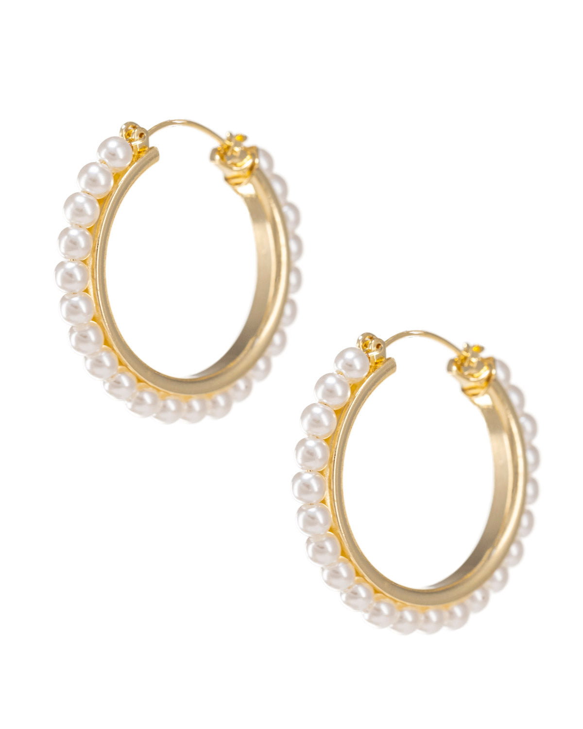 Pearl on Pearl Gold Hoops