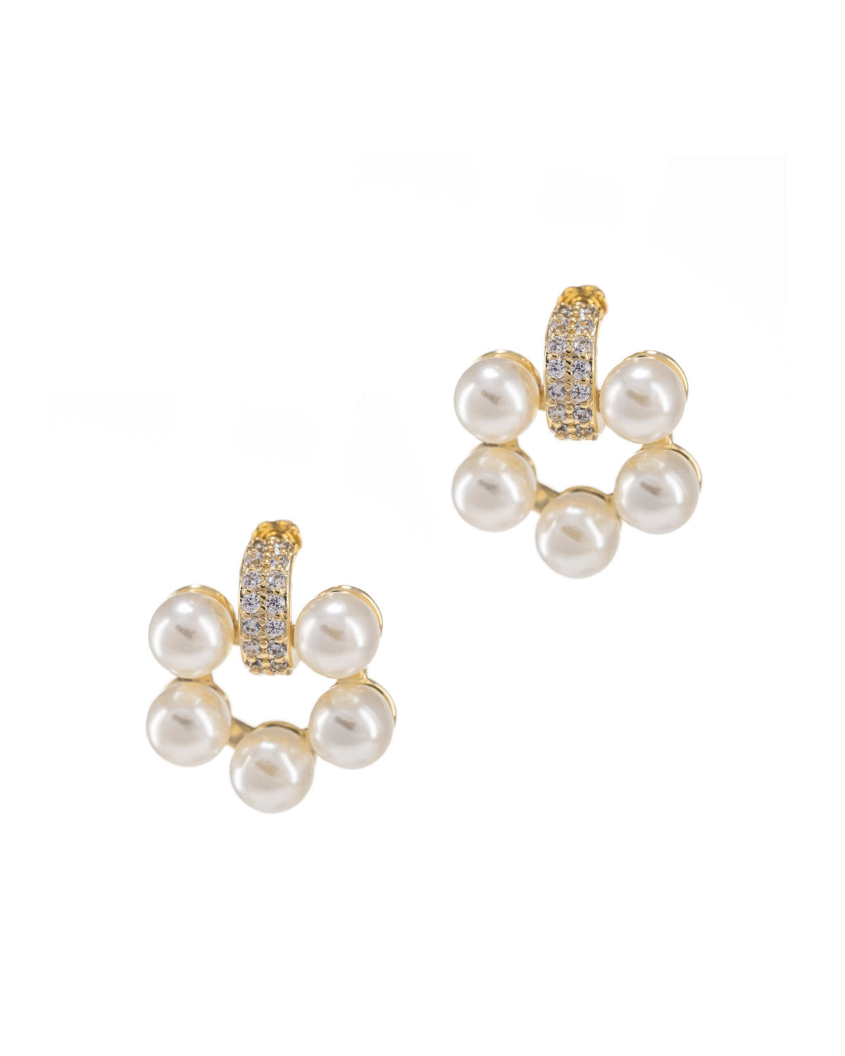 Flower Pearls Earrings Studs