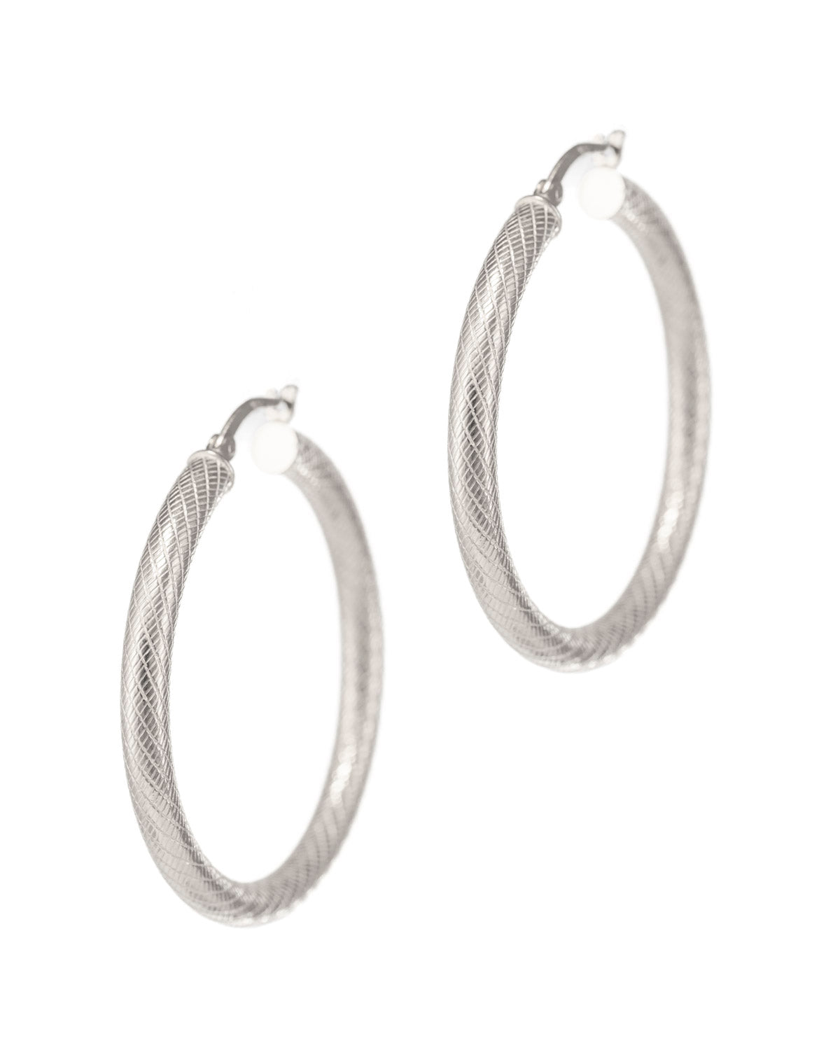 Sterling Silver Textured Hoops