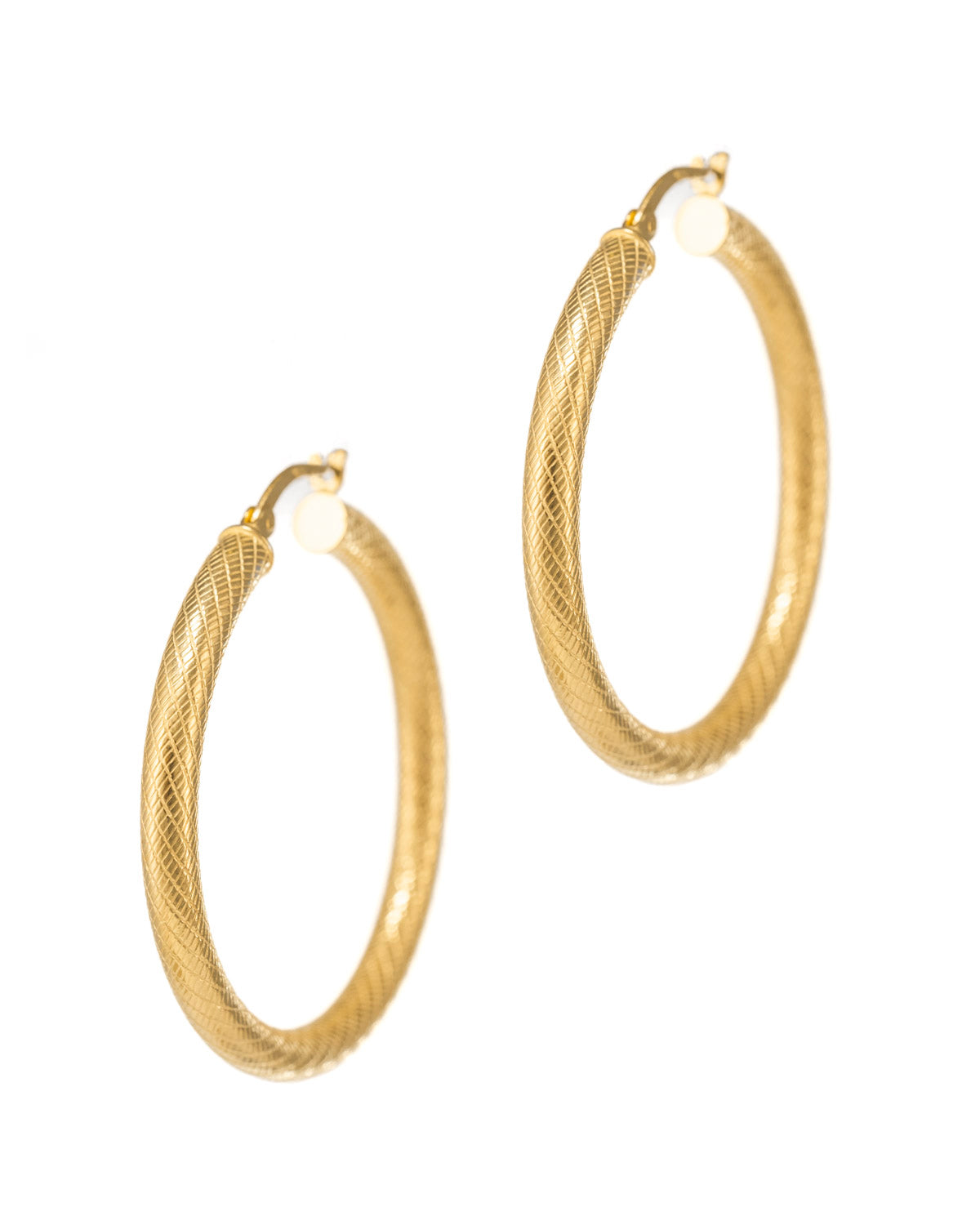 Gold Textured Hoops