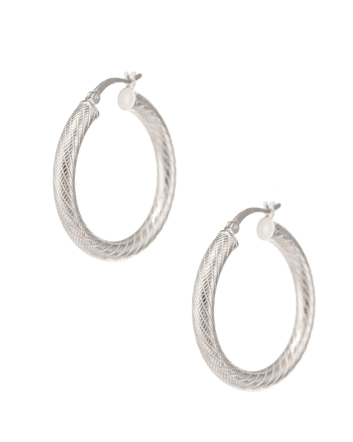 Sterling Silver Textured Hoops