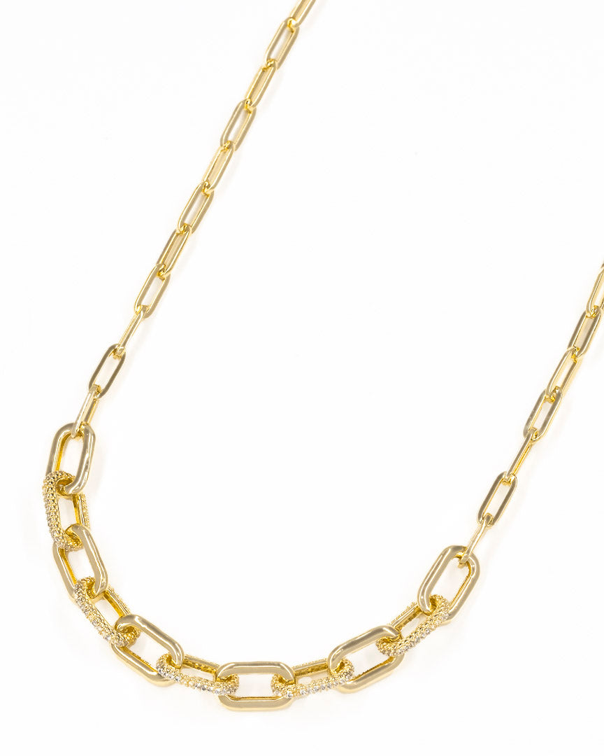 classic paperclip links gold necklace