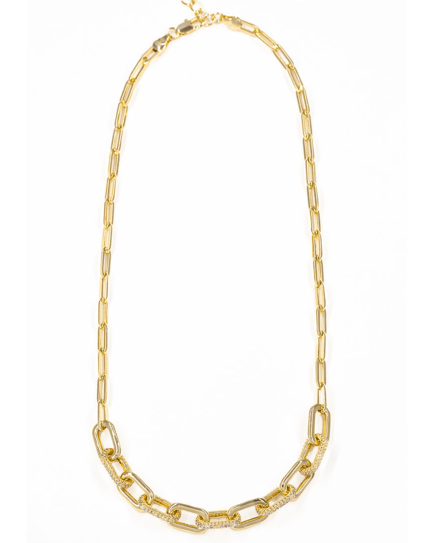 classic paperclip links gold necklace