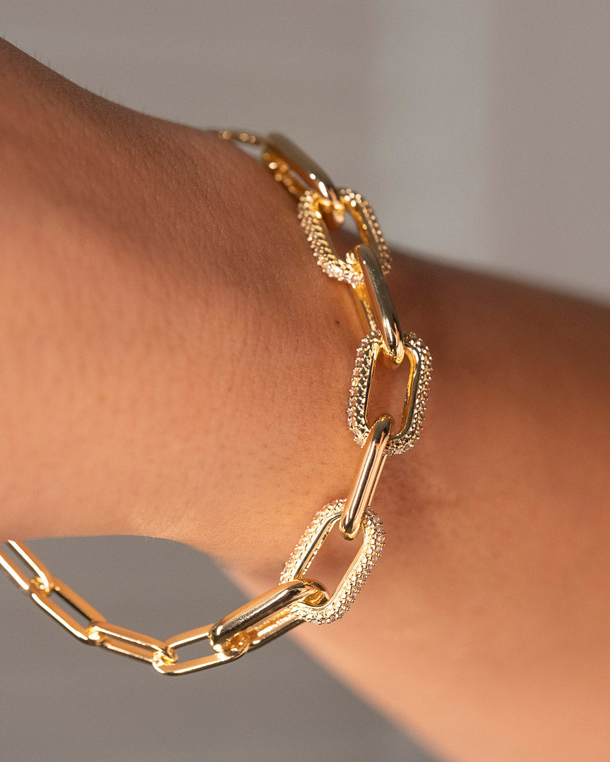 gold links hardware bracelet