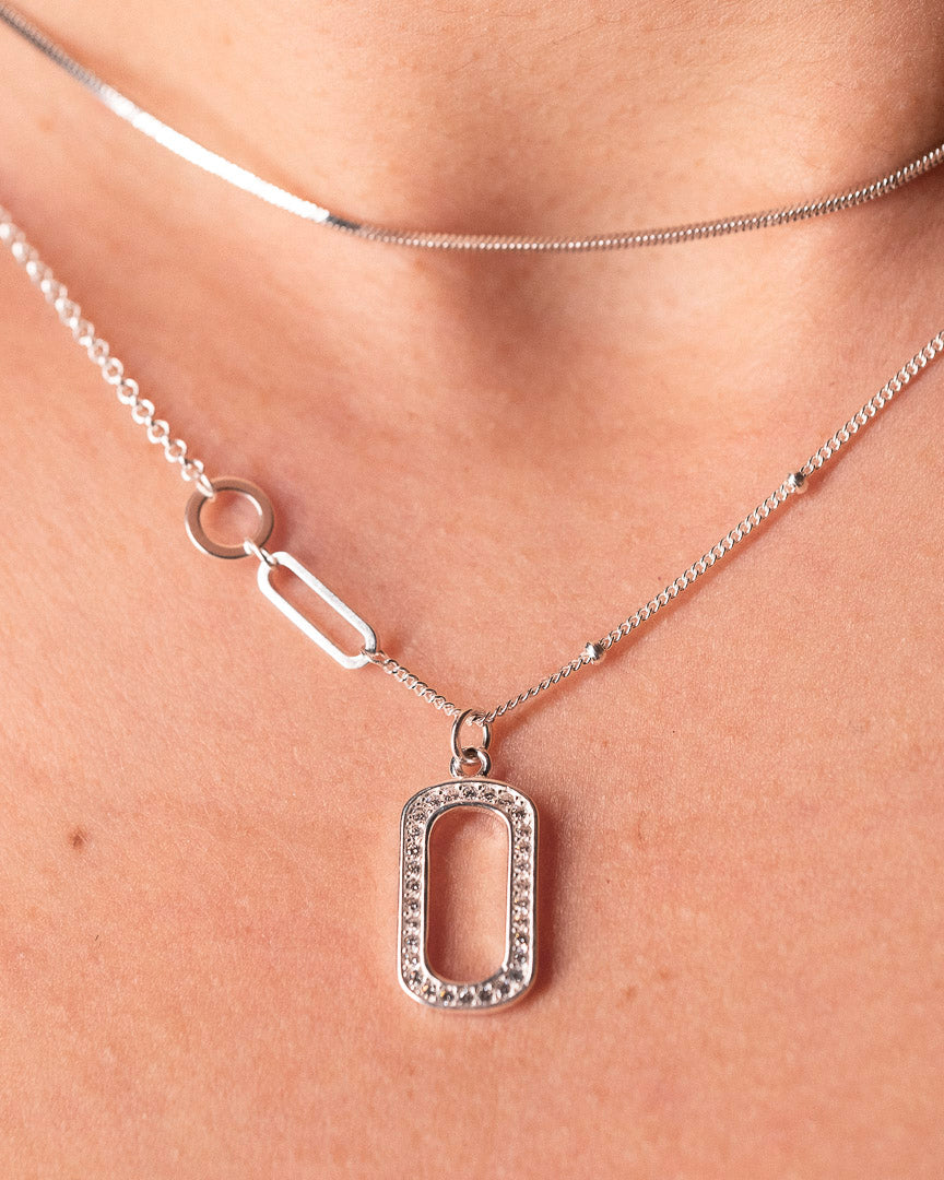 links silver pendant necklace