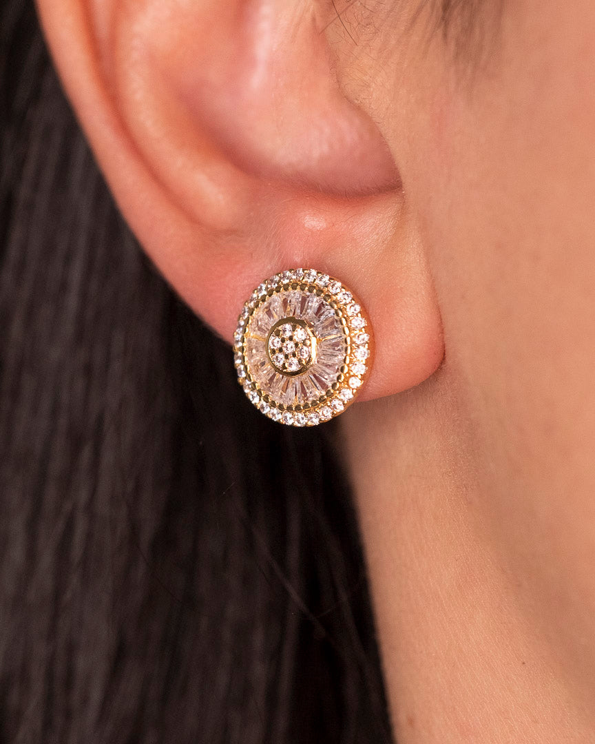 mandala diamond circle earrings