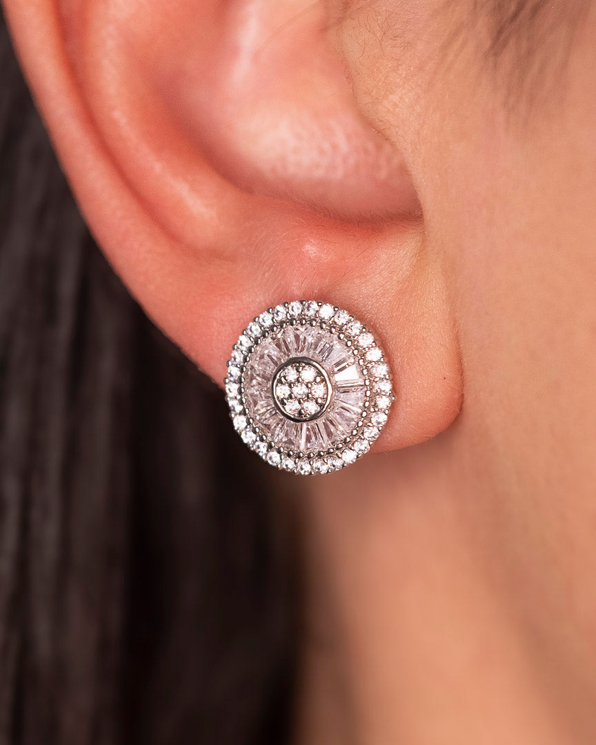 mandala diamond circle earrings 