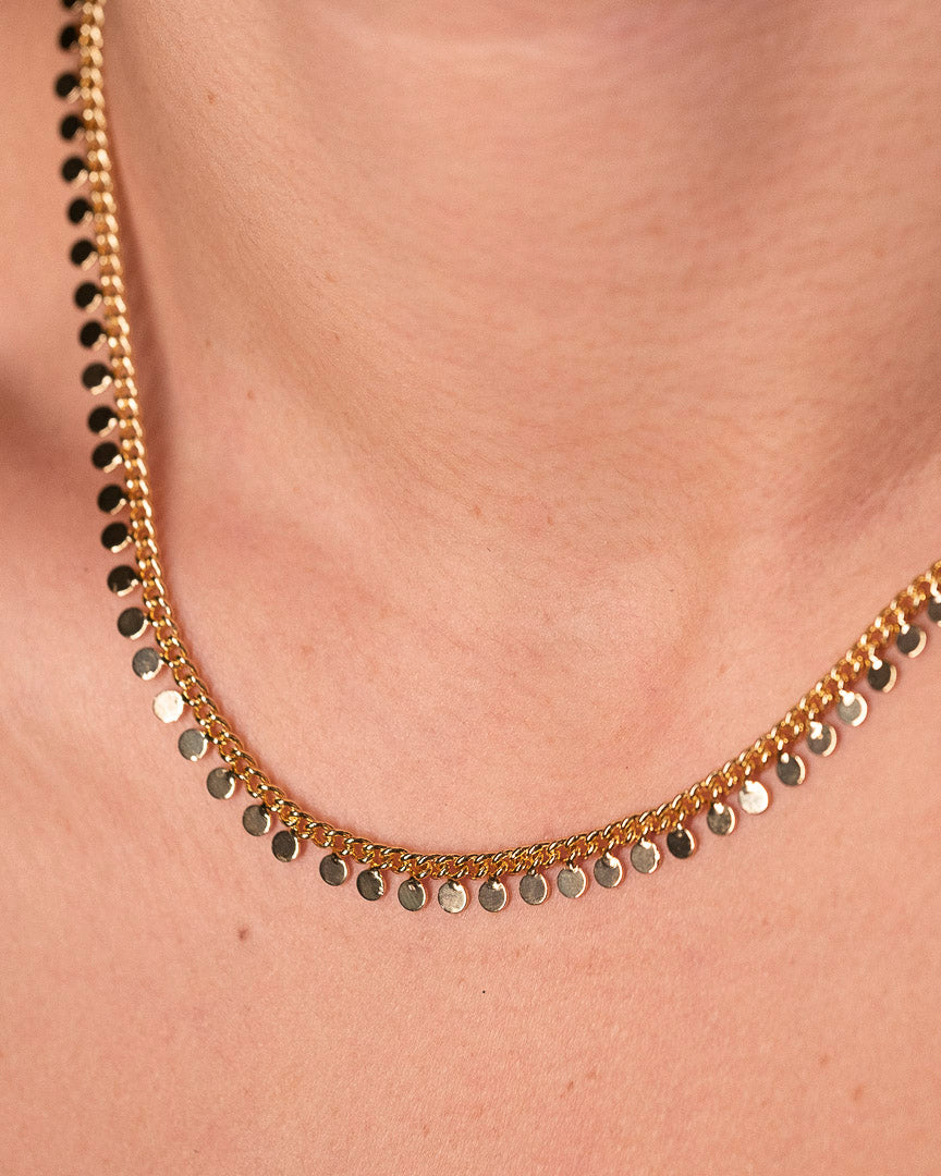 sequin gold necklace